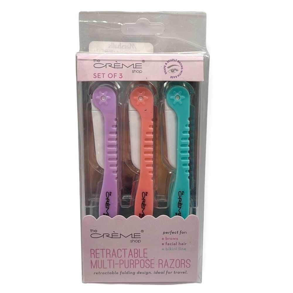 NIB the Creme Shop Retractable Multi-Purpose Razors for Brows, Face, Bikini